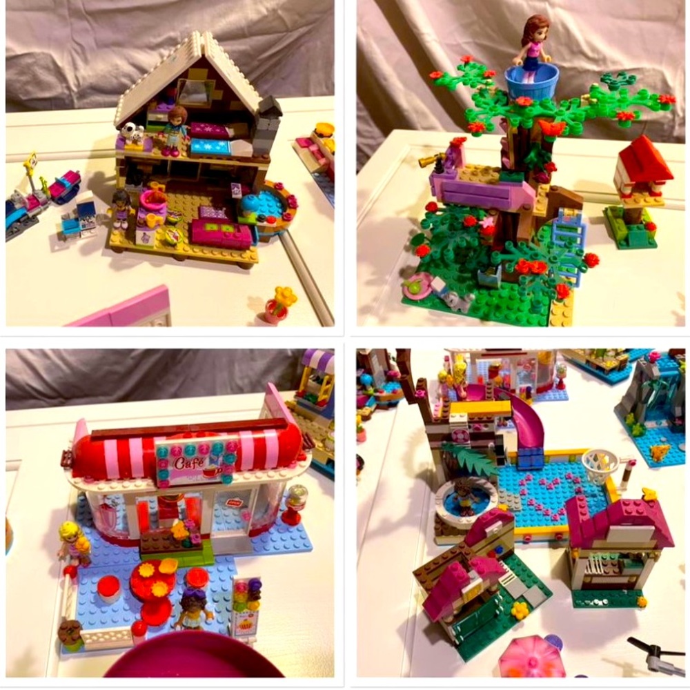 Lego friends, multiple sets (discontinued and continued), original cast, used